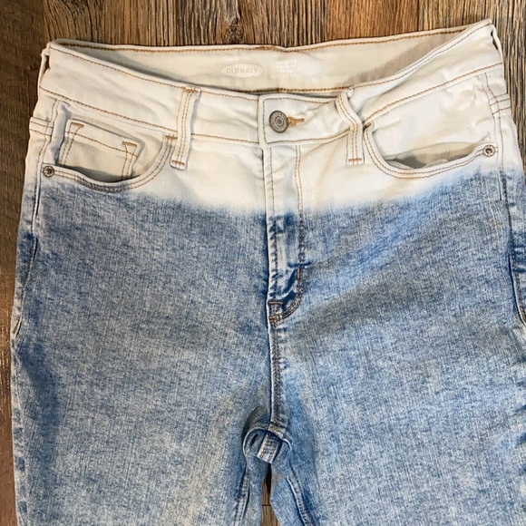 Old Navy jeans Woman’s 8 stonewashed bleached waistband Rockstar jean 90s party - Picture 5 of 10